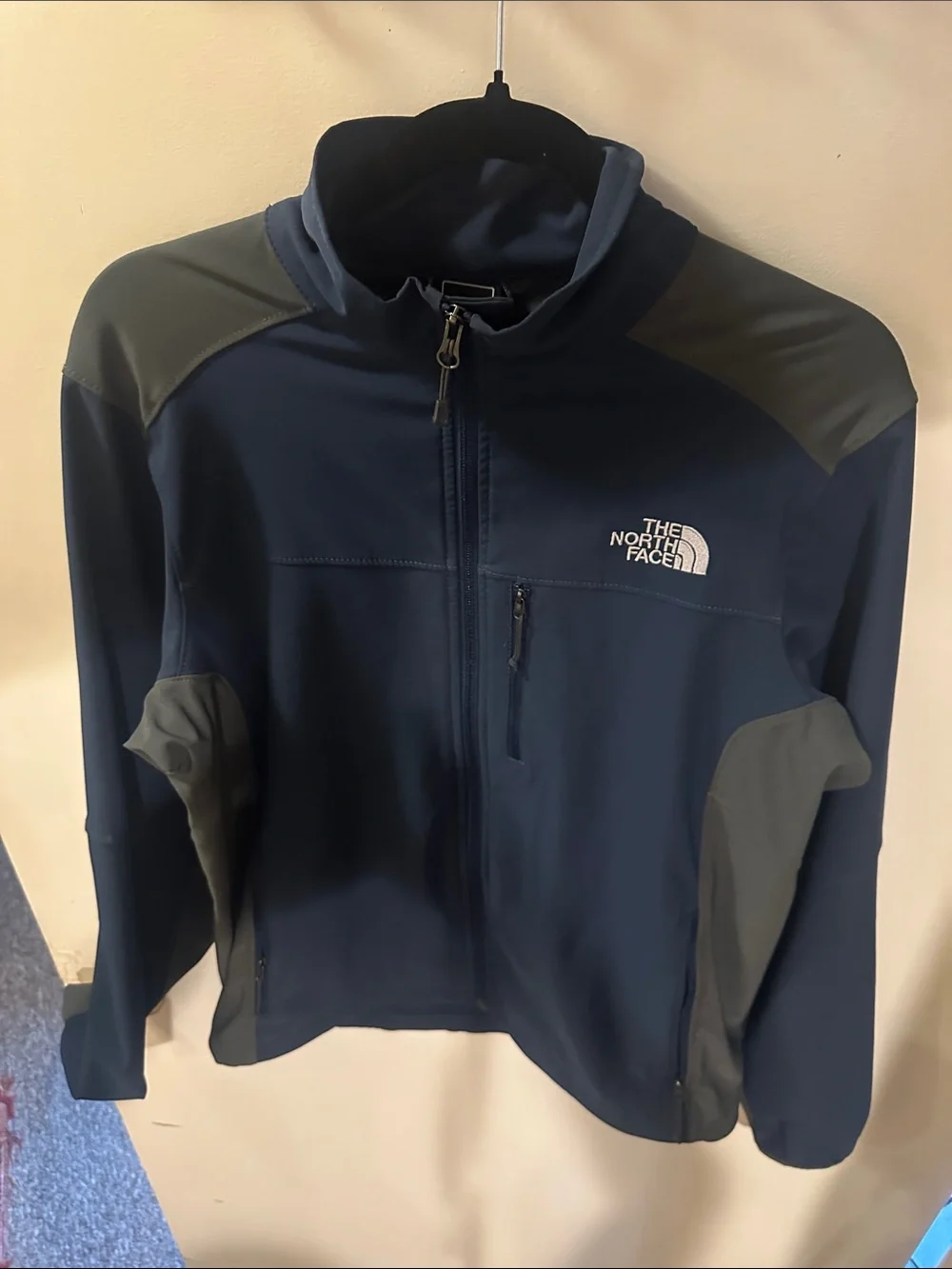 The North Face Apex Soft Shell Jacket Full Zip Navy Gray Men’s S